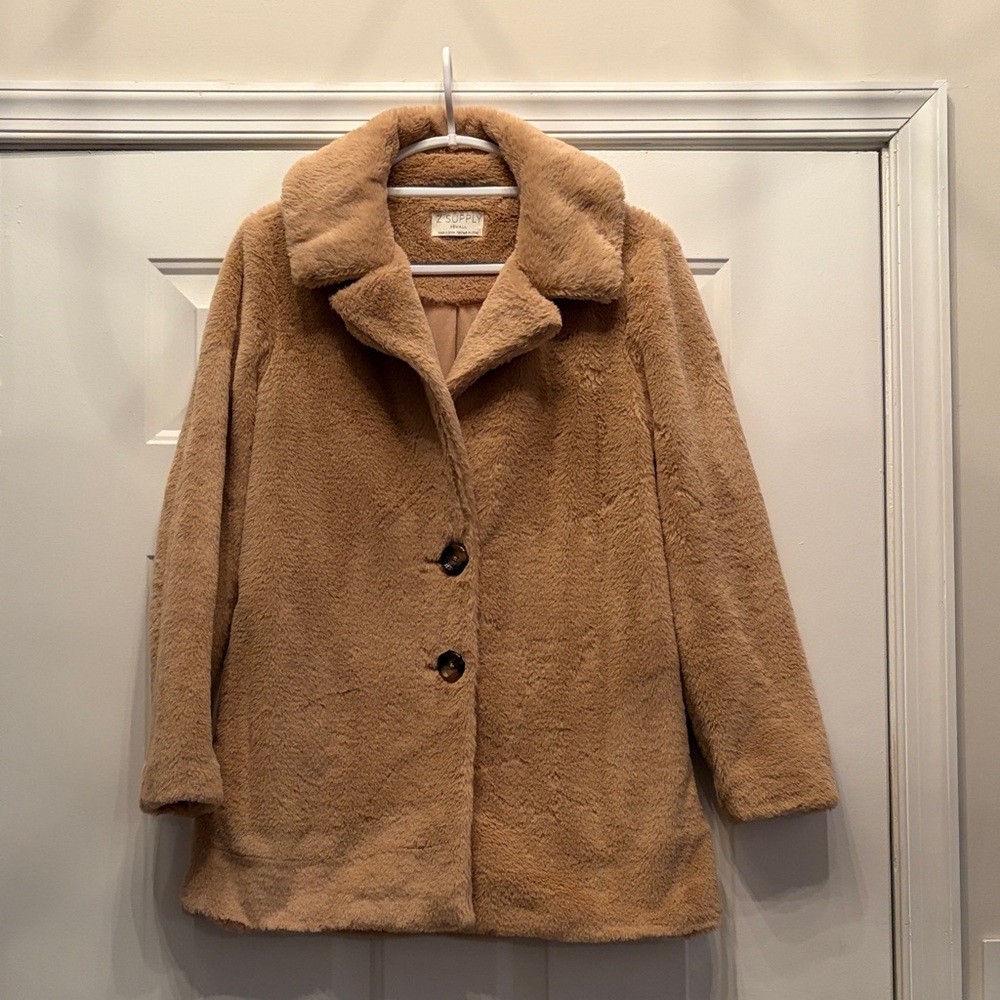 Z Supply Tan Faux Fur Coat